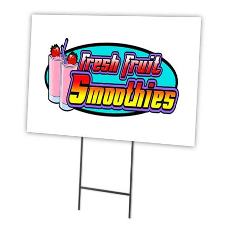 Signmission Smoothies Yard Sign & Stake outdoor plastic coroplast window, C-1824 Smoothies C-1824 Smoothies